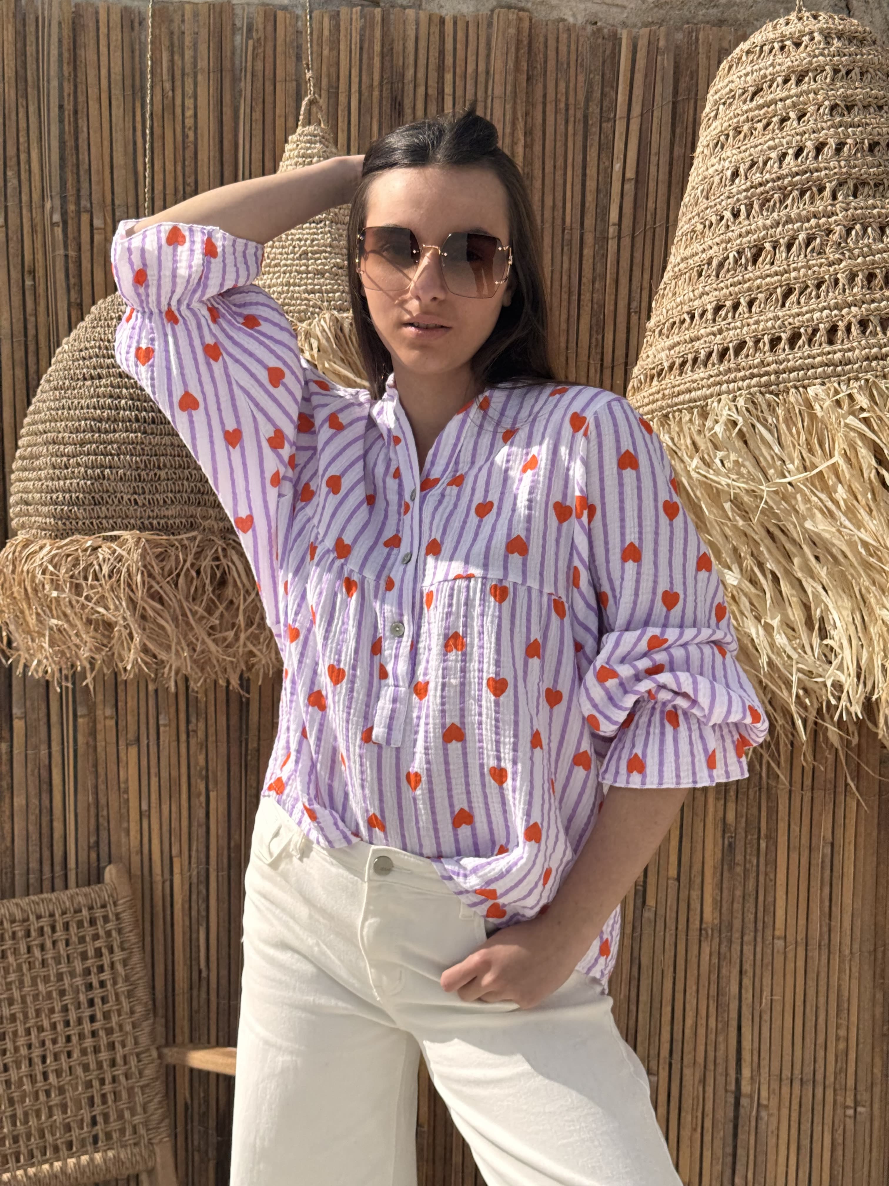 Blouse | SOLEA | Violette Et Blanche