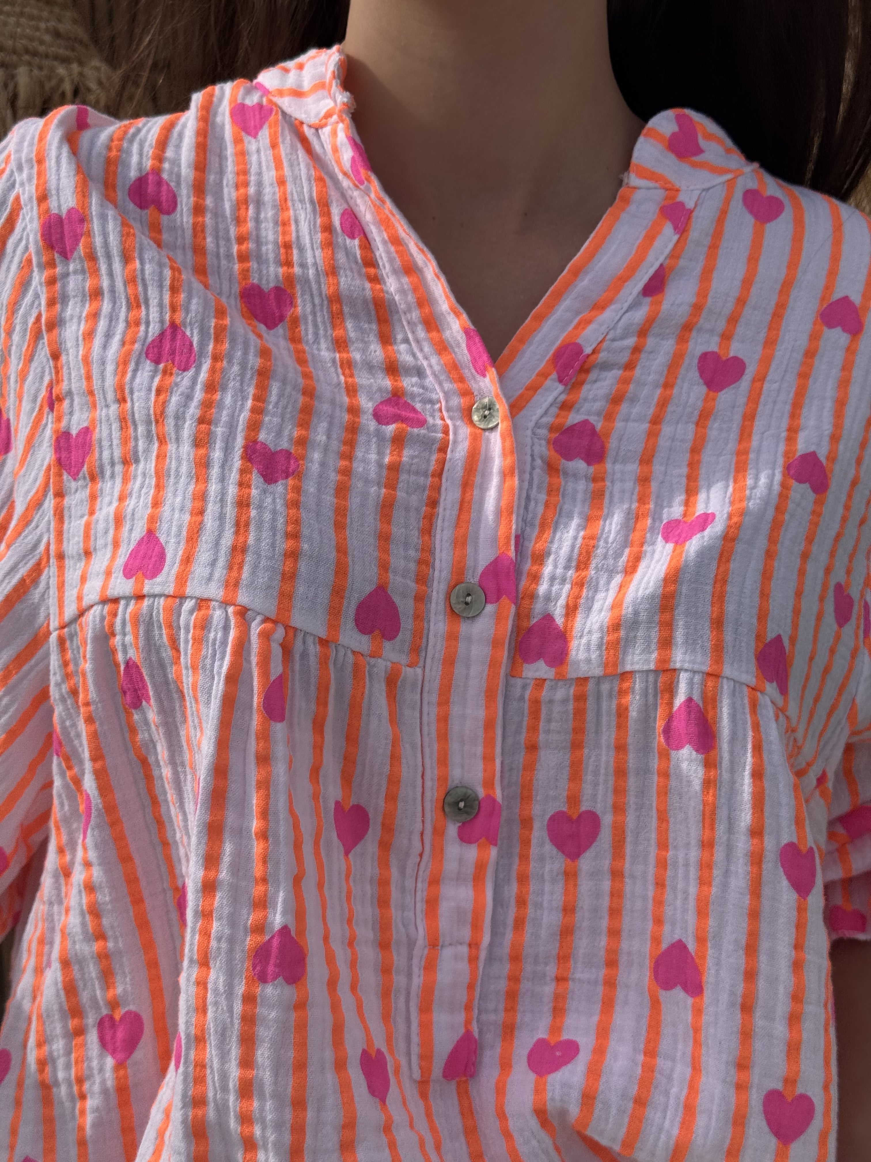 Blouse | SOLEA | Blanche Et Orange