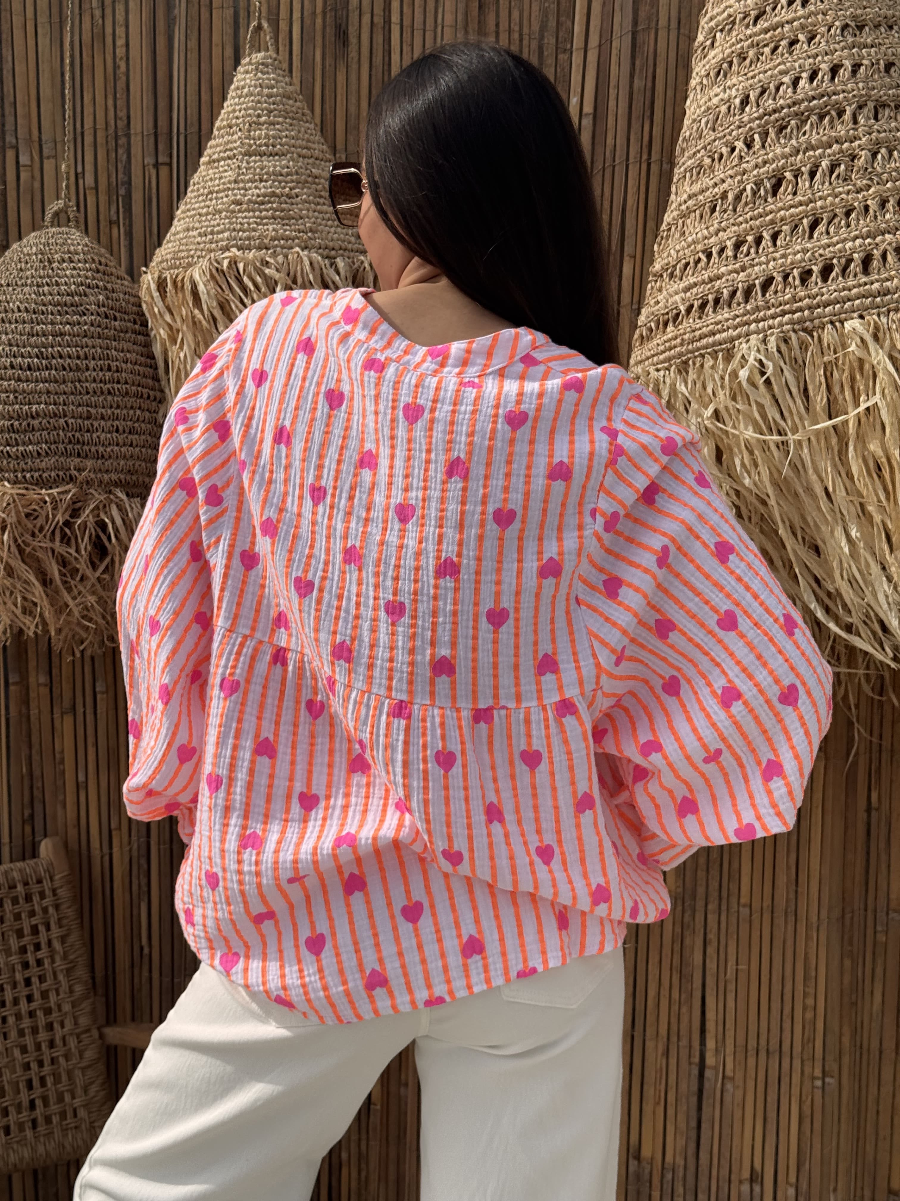Blouse | SOLEA | Blanche Et Orange