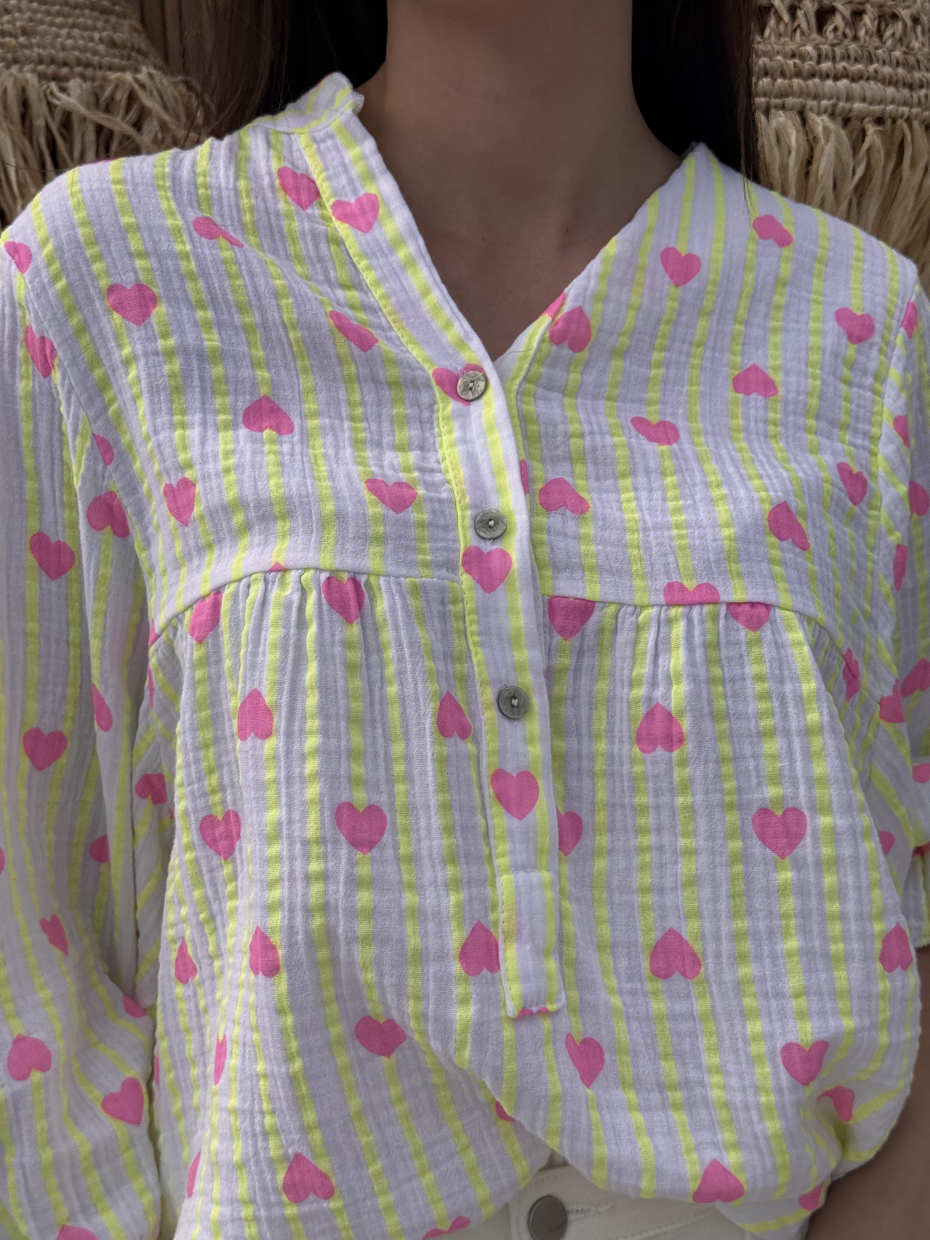 Blouse | SOLEA | Jaune Et Blanc