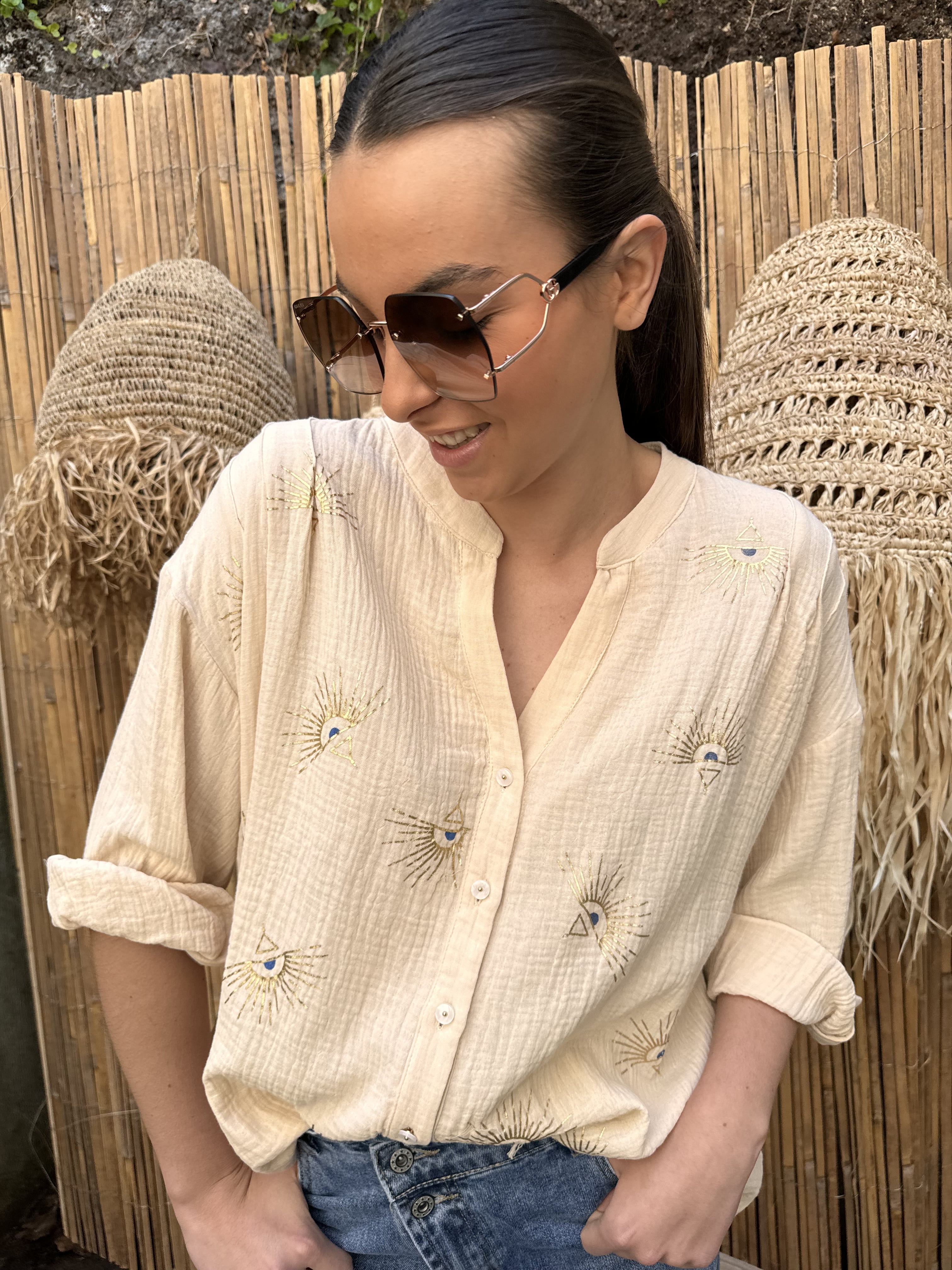 Blouse | Yuna | Beige