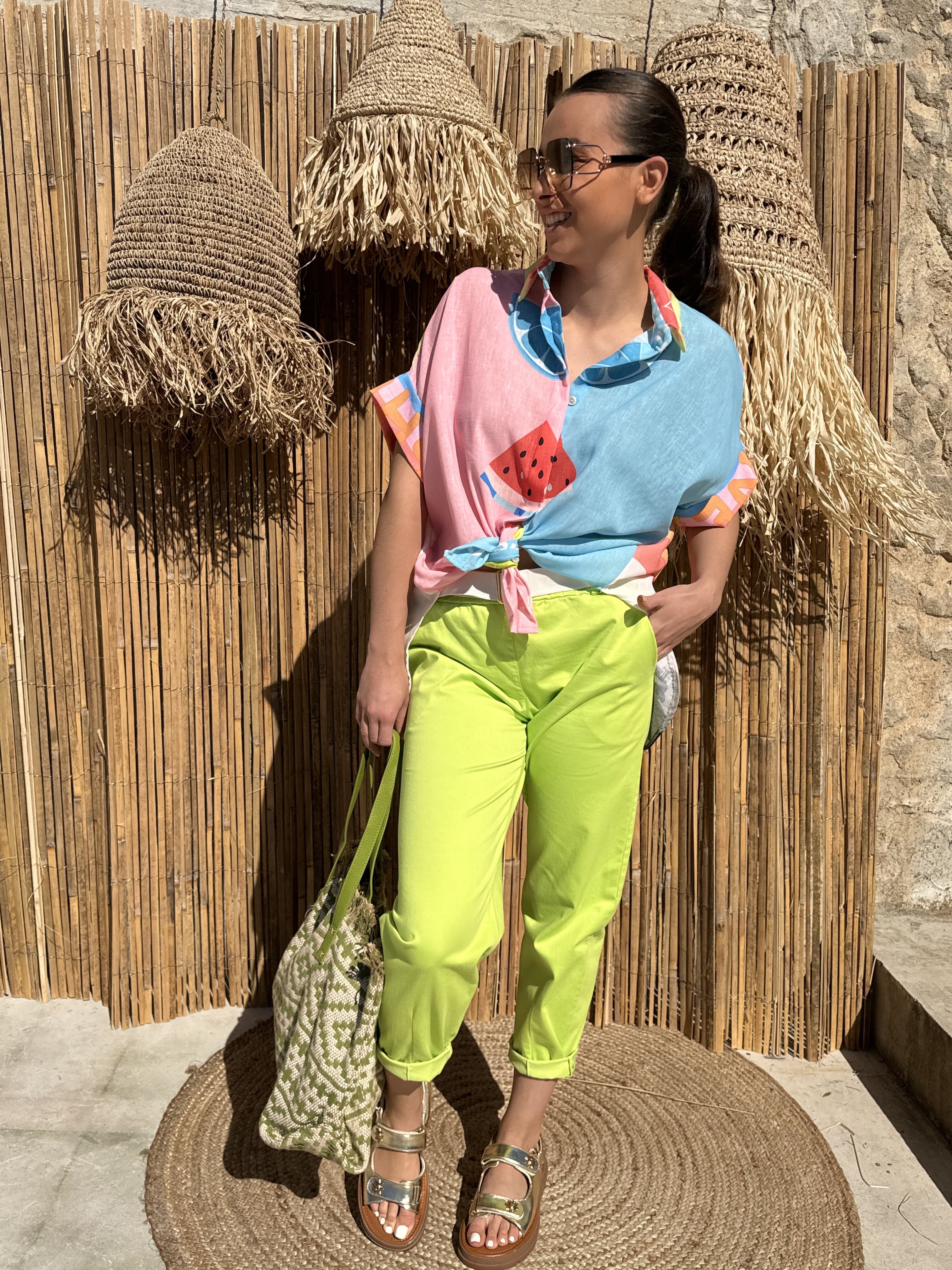 Chemise | Luna | Bicolore Bleu Rose