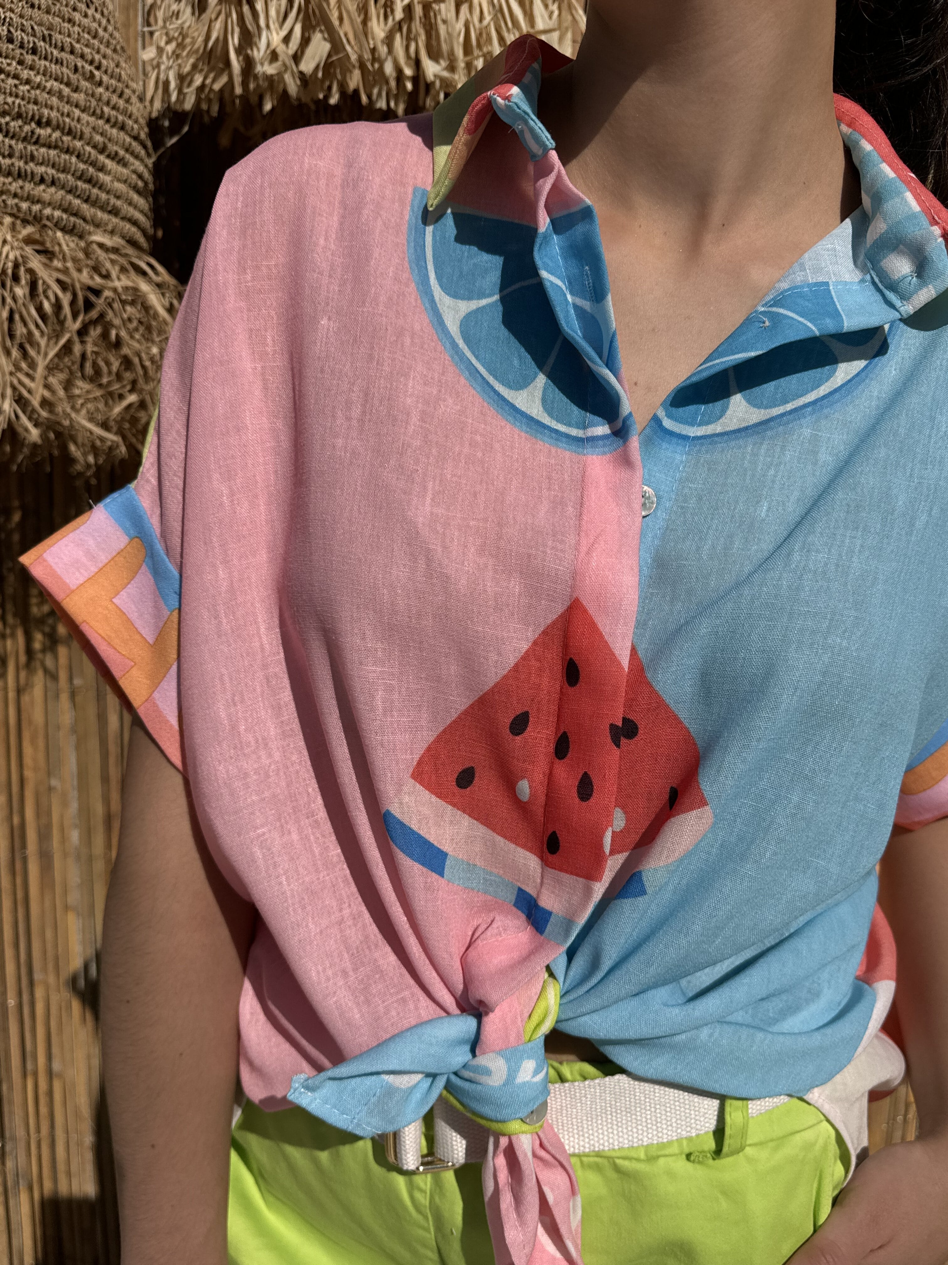 Chemise | Luna | Bicolore Bleu Rose